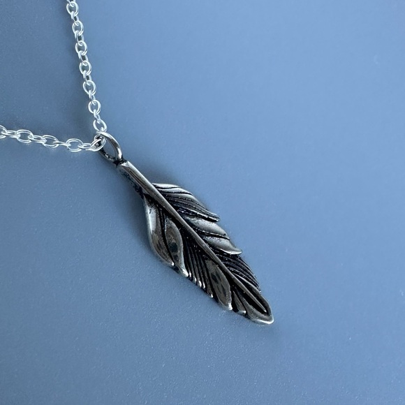 Sterling Silver Leaf Necklace - Picture 10 of 11